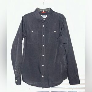 Boys Urban Pipeline Charcoal Long Sleeve Button Up MAXFLEX Shirt XL Curved Hem